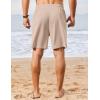 imageCOOFANDY Mens Casual Waffle Shorts Elastic Waist Summer Beach Shorts 7quot Workout Sweat ShortsLight Khaki