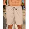 imageCOOFANDY Mens Casual Waffle Shorts Elastic Waist Summer Beach Shorts 7quot Workout Sweat ShortsLight Khaki