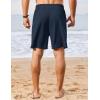imageCOOFANDY Mens Casual Waffle Shorts Elastic Waist Summer Beach Shorts 7quot Workout Sweat ShortsNavy Blue