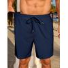 imageCOOFANDY Mens Casual Waffle Shorts Elastic Waist Summer Beach Shorts 7quot Workout Sweat ShortsNavy Blue