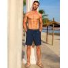 imageCOOFANDY Mens Casual Waffle Shorts Elastic Waist Summer Beach Shorts 7quot Workout Sweat ShortsNavy Blue