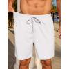imageCOOFANDY Mens Casual Waffle Shorts Elastic Waist Summer Beach Shorts 7quot Workout Sweat ShortsWhite