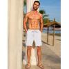 imageCOOFANDY Mens Casual Waffle Shorts Elastic Waist Summer Beach Shorts 7quot Workout Sweat ShortsWhite