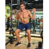 imageCOOFANDY Mens Gym Workout Shorts 8 Inch Quick Dry Athletic Shorts Lightweight Drawstring Running ShortsBlack  Navy Blue