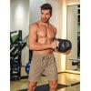 imageCOOFANDY Mens Gym Workout Shorts 8 Inch Quick Dry Athletic Shorts Lightweight Drawstring Running ShortsKhaki