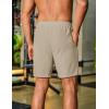 imageCOOFANDY Mens Gym Workout Shorts 8 Inch Quick Dry Athletic Shorts Lightweight Drawstring Running ShortsLight Khaki