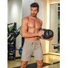imageCOOFANDY Mens Gym Workout Shorts 8 Inch Quick Dry Athletic Shorts Lightweight Drawstring Running ShortsLight Khaki