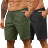 imageCOOFANDY Mens 7 Athletic Shorts Quick Dry Gym Workout Shorts Lightweight Breathable Running Shorts with Pockets2 Pack BlackArmy Green