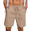 imageCOOFANDY Mens Casual Waffle Shorts Elastic Waist Summer Beach Shorts 7quot Workout Sweat ShortsKhaki