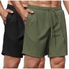 imageCOOFANDY Mens Gym Workout Shorts 8 Inch Quick Dry Athletic Shorts Lightweight Drawstring Running ShortsBlack  Army Green