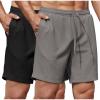 imageCOOFANDY Mens Gym Workout Shorts 8 Inch Quick Dry Athletic Shorts Lightweight Drawstring Running ShortsBlack  Deep Grey