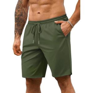 imageCOOFANDY Mens 7 Athletic Shorts Quick Dry Gym Workout Shorts Lightweight Breathable Running Shorts with PocketsArmy Green