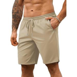 imageCOOFANDY Mens 7 Athletic Shorts Quick Dry Gym Workout Shorts Lightweight Breathable Running Shorts with PocketsKhaki