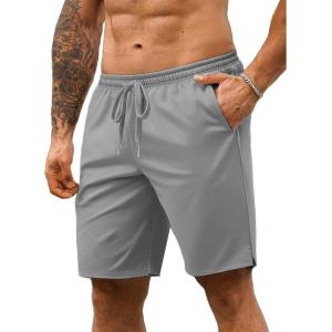 imageCOOFANDY Mens 7 Athletic Shorts Quick Dry Gym Workout Shorts Lightweight Breathable Running Shorts with PocketsLight Grey