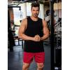 imageCOOFANDY Mens 2 Pack Gym Workout Shorts 5 Inch Mesh Athletic Shorts Quick Dry Running Shorts with PocketsBlack  Deep Red