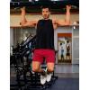 imageCOOFANDY Mens 2 Pack Gym Workout Shorts 5 Inch Mesh Athletic Shorts Quick Dry Running Shorts with PocketsBlack  Deep Red