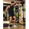 imageCOOFANDY Mens Gym Shorts 3 Pack Mesh Athletic Workout Shorts Lightweight Quick Dry Drawstring Shorts with PocketsBlackArmy GreenOrange