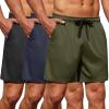 imageCOOFANDY Mens Gym Shorts 3 Pack Mesh Athletic Workout Shorts Lightweight Quick Dry Drawstring Shorts with PocketsBlackArmy GreenNavy Blue