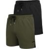 imageCOOFANDY Mens 2 Pack Gym Workout Shorts Quick Dry Athletic Shorts 5 Inch Lightweight Sports Running Shorts with PocketsArmy GreenBlack