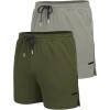 imageCOOFANDY Mens 2 Pack Gym Workout Shorts Quick Dry Athletic Shorts 5 Inch Lightweight Sports Running Shorts with PocketsArmy GreenGrey