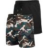 imageCOOFANDY Mens 2 Pack Gym Workout Shorts Quick Dry Athletic Shorts 5 Inch Lightweight Sports Running Shorts with PocketsBlackArmy Green Camo