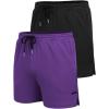 imageCOOFANDY Mens 2 Pack Gym Workout Shorts Quick Dry Athletic Shorts 5 Inch Lightweight Sports Running Shorts with PocketsBlackPurple
