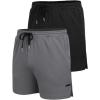 imageCOOFANDY Mens 2 Pack Gym Workout Shorts Quick Dry Athletic Shorts 5 Inch Lightweight Sports Running Shorts with PocketsDark GrayBlack