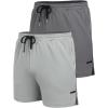 imageCOOFANDY Mens 2 Pack Gym Workout Shorts Quick Dry Athletic Shorts 5 Inch Lightweight Sports Running Shorts with PocketsDark GrayGrey