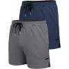 imageCOOFANDY Mens 2 Pack Gym Workout Shorts Quick Dry Athletic Shorts 5 Inch Lightweight Sports Running Shorts with PocketsDark GrayNavy Blue
