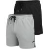 imageCOOFANDY Mens 2 Pack Gym Workout Shorts Quick Dry Athletic Shorts 5 Inch Lightweight Sports Running Shorts with PocketsGreyBlack