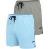 imageCOOFANDY Mens 2 Pack Gym Workout Shorts Quick Dry Athletic Shorts 5 Inch Lightweight Sports Running Shorts with PocketsGreySky Blue