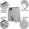 imageCOOFANDY Mens 2 Pack Gym Workout Shorts Quick Dry Athletic Shorts 5 Inch Lightweight Sports Running Shorts with PocketsKhakiGrey