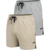 imageCOOFANDY Mens 2 Pack Gym Workout Shorts Quick Dry Athletic Shorts 5 Inch Lightweight Sports Running Shorts with PocketsKhakiGrey
