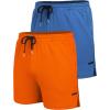 imageCOOFANDY Mens 2 Pack Gym Workout Shorts Quick Dry Athletic Shorts 5 Inch Lightweight Sports Running Shorts with PocketsOrangeBlue