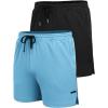 imageCOOFANDY Mens 2 Pack Gym Workout Shorts Quick Dry Athletic Shorts 5 Inch Lightweight Sports Running Shorts with PocketsSky BlueBlack