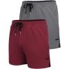 imageCOOFANDY Mens 2 Pack Gym Workout Shorts Quick Dry Athletic Shorts 5 Inch Lightweight Sports Running Shorts with PocketsWine RedDark Gray