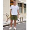 imageCOOFANDY Mens Casual Cotton Shorts 5 Inch Summer Beach Shorts Lightweight Drawstring Elastic Waist Chino Golf ShortsArmy Green