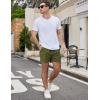 imageCOOFANDY Mens Casual Cotton Shorts 5 Inch Summer Beach Shorts Lightweight Drawstring Elastic Waist Chino Golf ShortsArmy Green