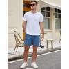 imageCOOFANDY Mens Casual Cotton Shorts 5 Inch Summer Beach Shorts Lightweight Drawstring Elastic Waist Chino Golf ShortsBlue