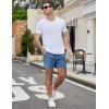 imageCOOFANDY Mens Casual Cotton Shorts 5 Inch Summer Beach Shorts Lightweight Drawstring Elastic Waist Chino Golf ShortsBlue