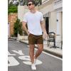 imageCOOFANDY Mens Casual Cotton Shorts 5 Inch Summer Beach Shorts Lightweight Drawstring Elastic Waist Chino Golf ShortsBrown
