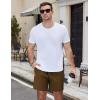 imageCOOFANDY Mens Casual Cotton Shorts 5 Inch Summer Beach Shorts Lightweight Drawstring Elastic Waist Chino Golf ShortsBrown