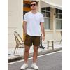 imageCOOFANDY Mens Casual Cotton Shorts 5 Inch Summer Beach Shorts Lightweight Drawstring Elastic Waist Chino Golf ShortsBrown
