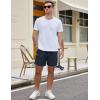 imageCOOFANDY Mens Casual Cotton Shorts 5 Inch Summer Beach Shorts Lightweight Drawstring Elastic Waist Chino Golf ShortsDark Blue