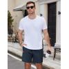 imageCOOFANDY Mens Casual Cotton Shorts 5 Inch Summer Beach Shorts Lightweight Drawstring Elastic Waist Chino Golf ShortsDark Blue