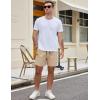 imageCOOFANDY Mens Casual Cotton Shorts 5 Inch Summer Beach Shorts Lightweight Drawstring Elastic Waist Chino Golf ShortsKhaki