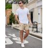 imageCOOFANDY Mens Casual Cotton Shorts 5 Inch Summer Beach Shorts Lightweight Drawstring Elastic Waist Chino Golf ShortsKhaki