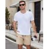 imageCOOFANDY Mens Casual Cotton Shorts 5 Inch Summer Beach Shorts Lightweight Drawstring Elastic Waist Chino Golf ShortsKhaki