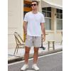 imageCOOFANDY Mens Casual Cotton Shorts 5 Inch Summer Beach Shorts Lightweight Drawstring Elastic Waist Chino Golf ShortsLight Grey