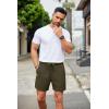 imageCOOFANDY Mens Casual Shorts 5 Inch Waffle Elastic Waist Drawstring Shorts Summer Beach Shorts with PocketsArmy Green